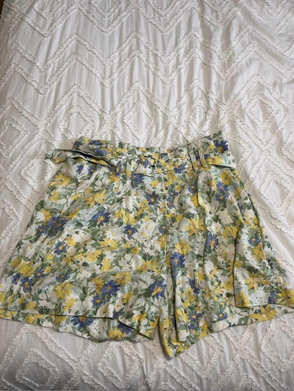 Abercrombie & Fitch Floral High-Waist Shorts - Yellow, Blue & Green